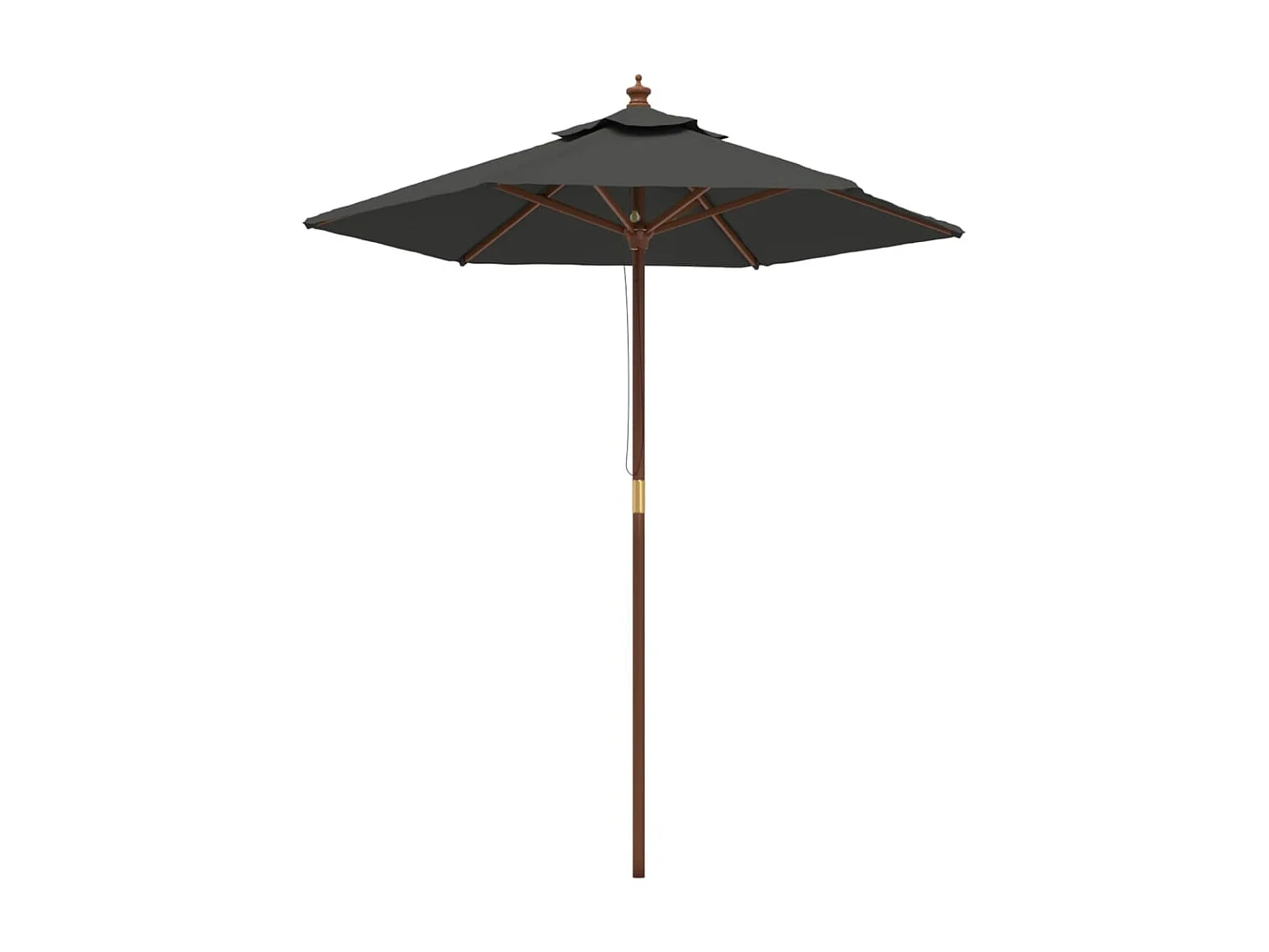 Guarda-sol de jardim com poste de madeira 196x231 cm antracite PT486569