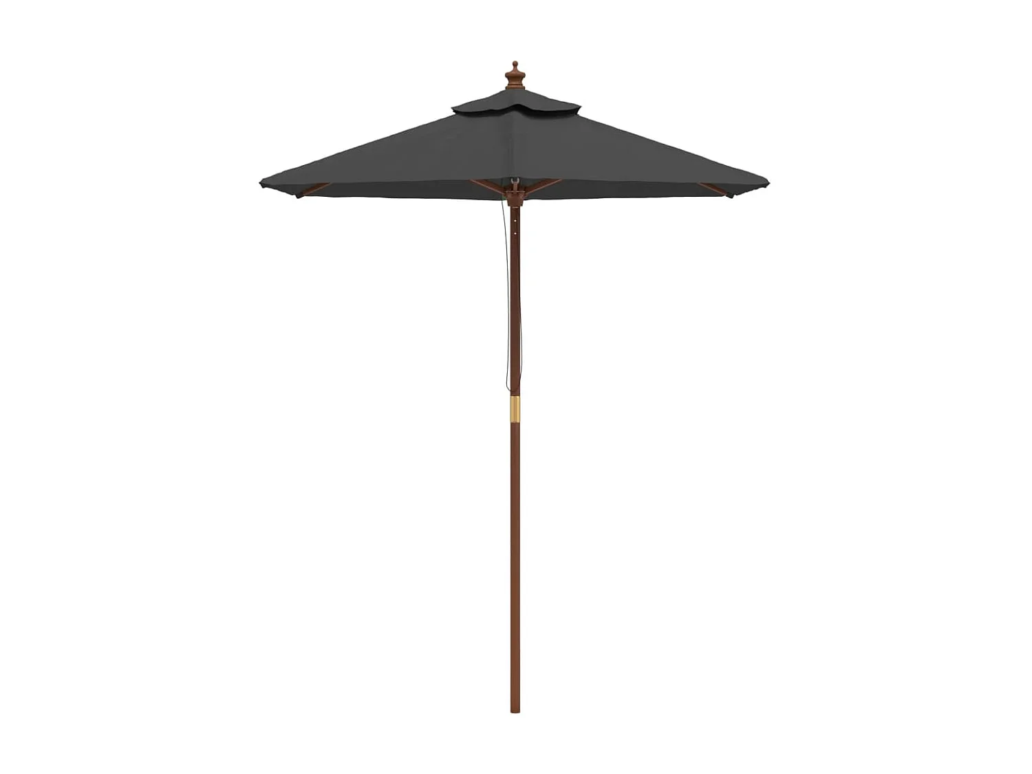 Guarda-sol de jardim com poste de madeira 196x231 cm antracite PT486569
