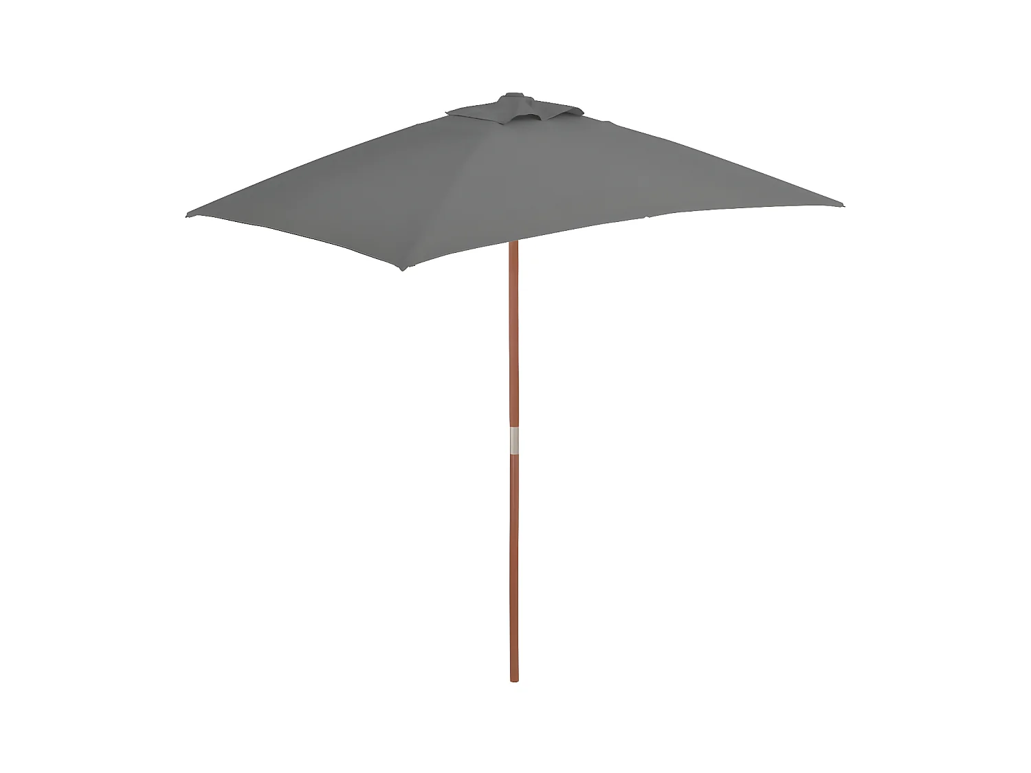 Parasol avec mât en bois 150 x 200 cm Anthracite WVGQ8659