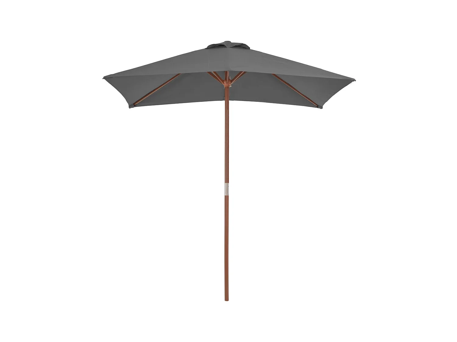 Parasol avec mât en bois 150 x 200 cm Anthracite WVGQ8659