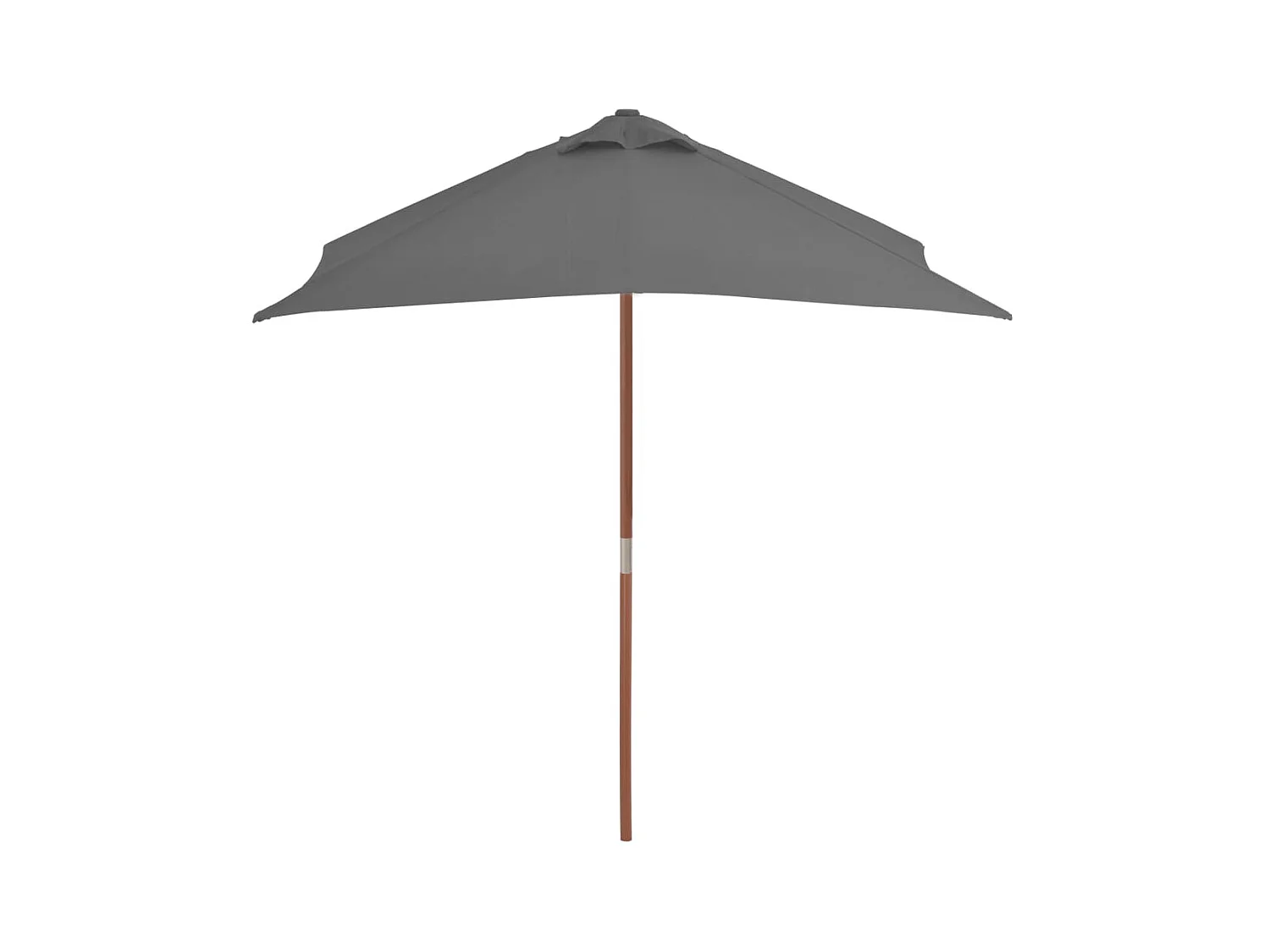 Parasol avec mât en bois 150 x 200 cm Anthracite WVGQ8659