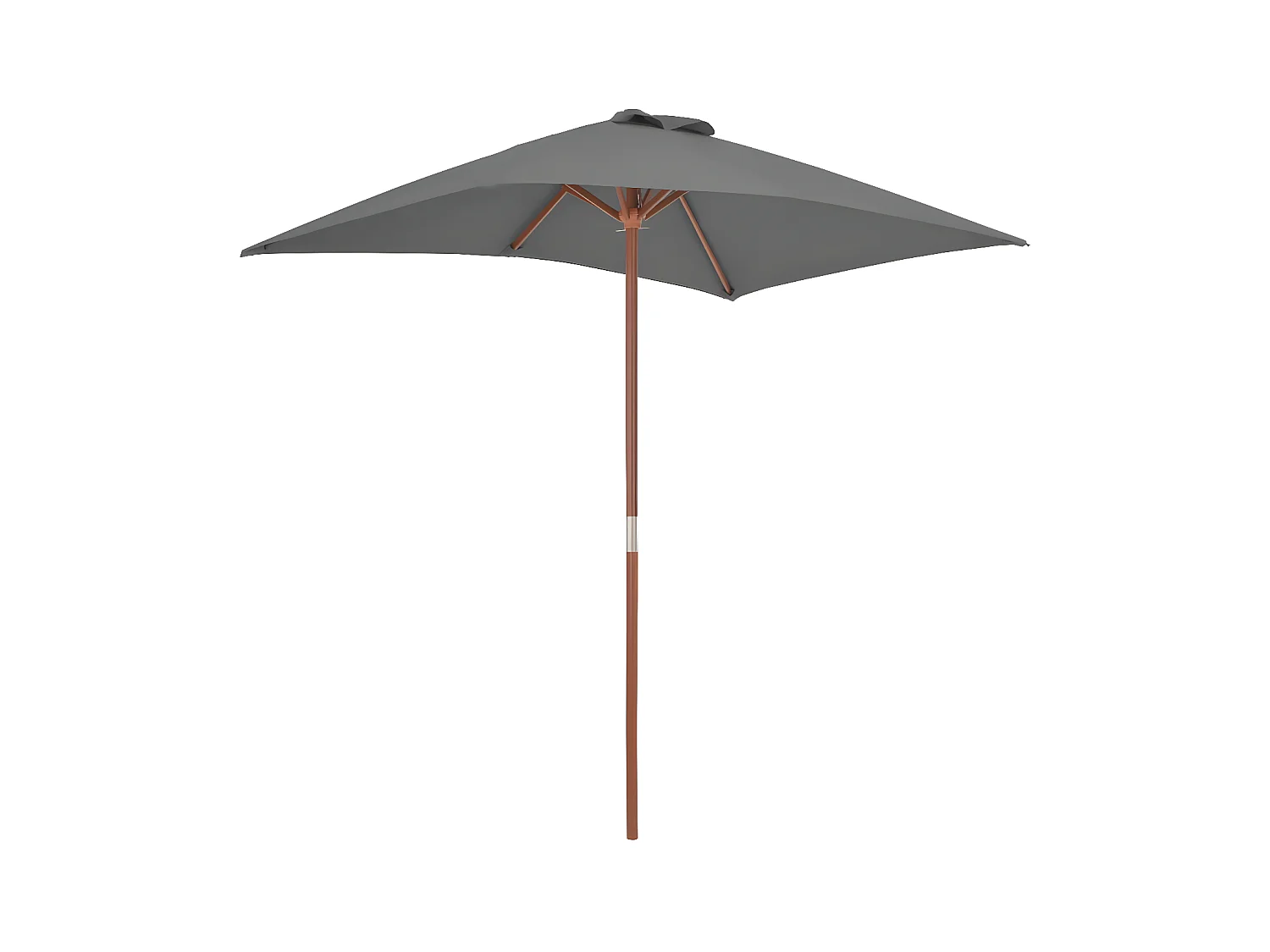 Parasol avec mât en bois 150 x 200 cm Anthracite WVGQ8659