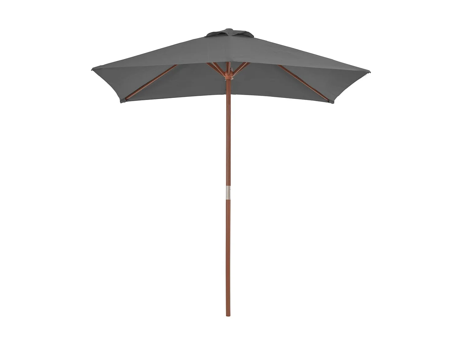 Sombrilla de jardín con palo de madera 150x200 cm antracita ES193115