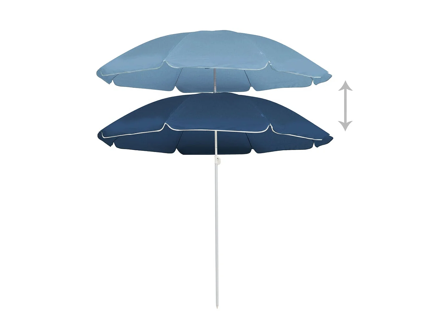 Parasol d'extérieur avec mât en acier Bleu 180 cm WVGQ3775