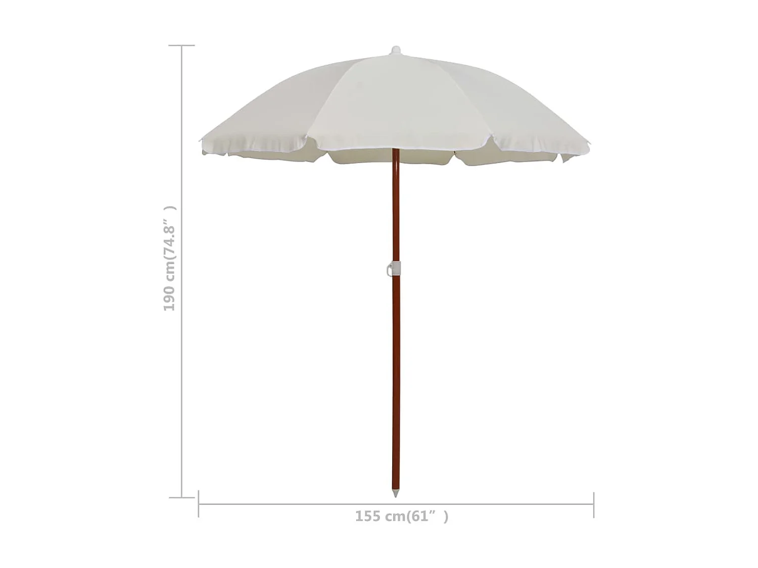 Parasol avec mât en acier 180 cm Sable WVGQ8013