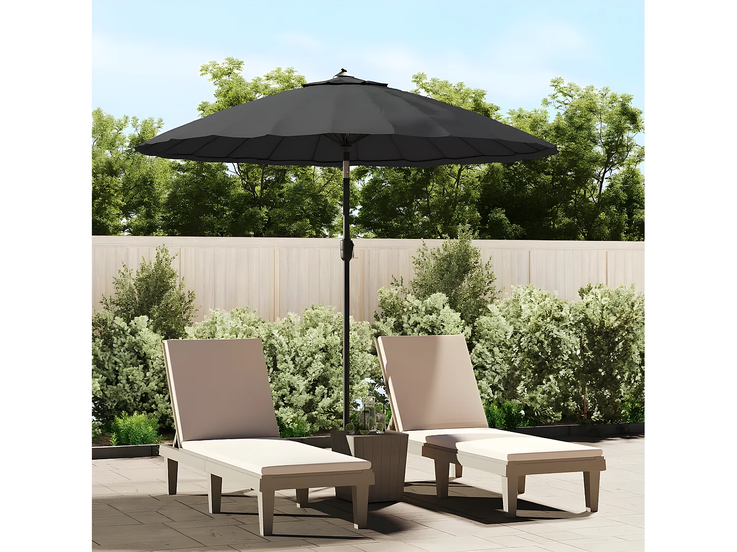 Parasol met aluminium paal 270 cm zwart NL584510