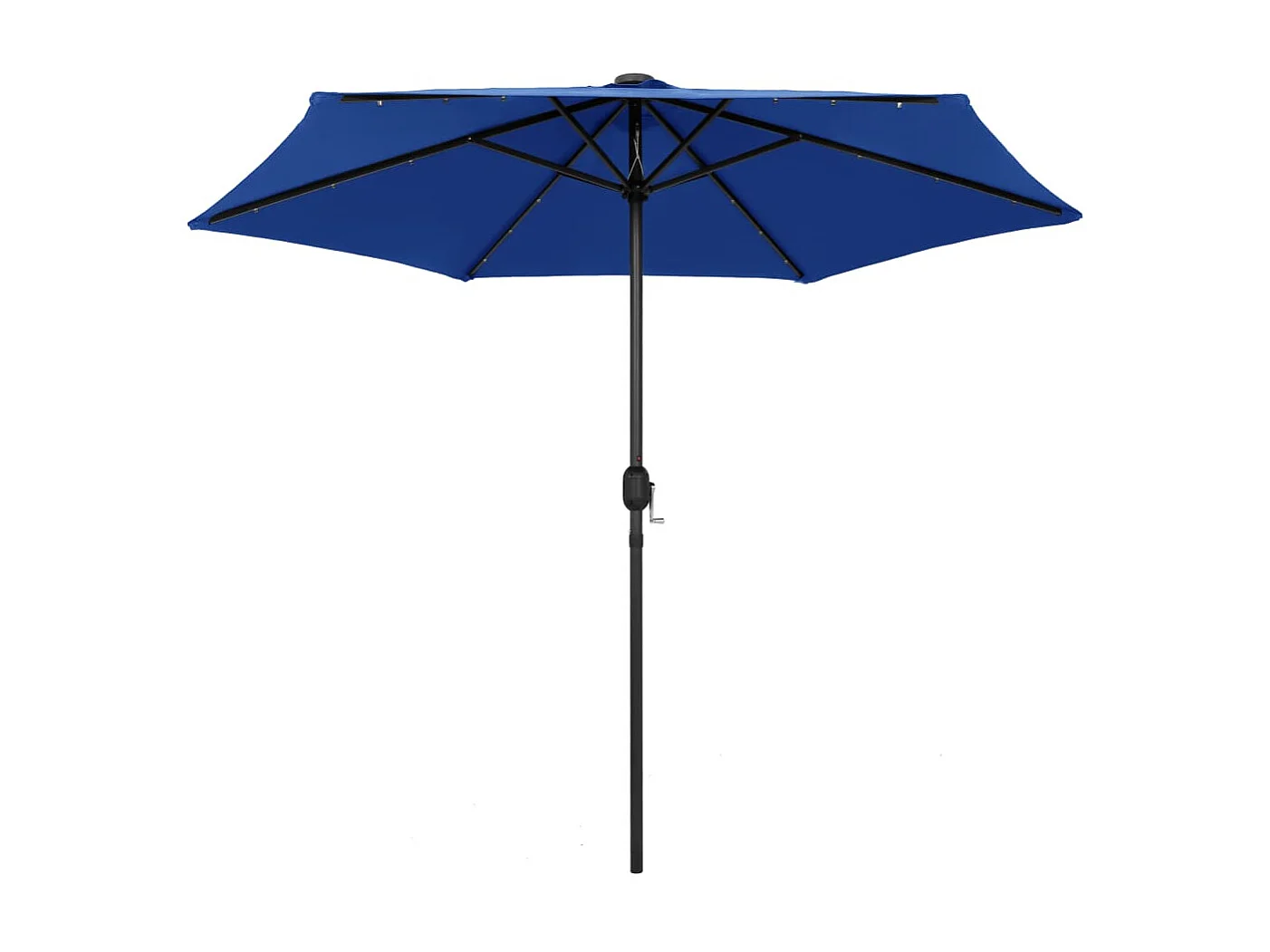 Parasol avec LED et mât en aluminium 270 cm Bleu azuré WVGQ9800