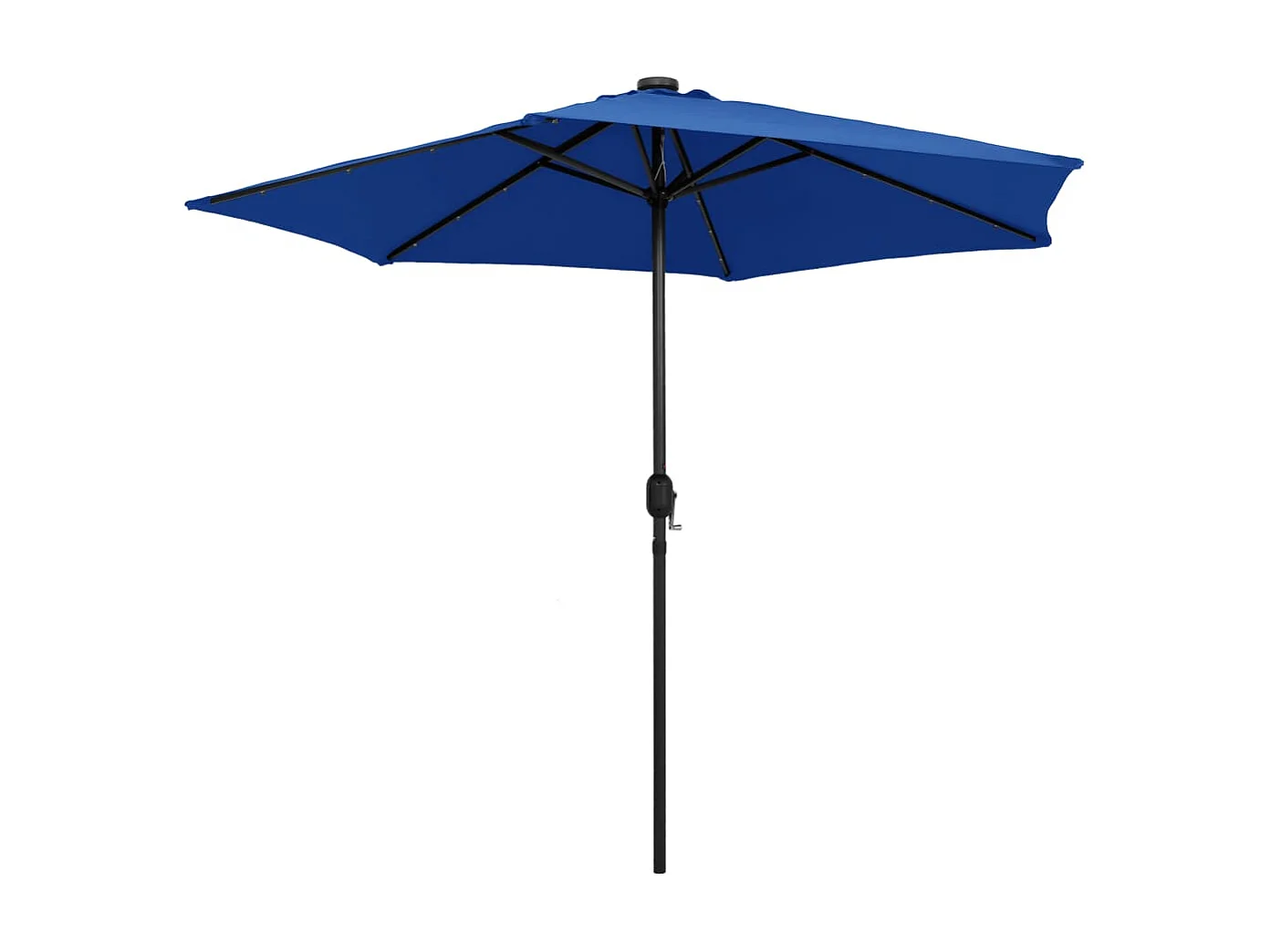 Parasol avec LED et mât en aluminium 270 cm Bleu azuré WVGQ9800