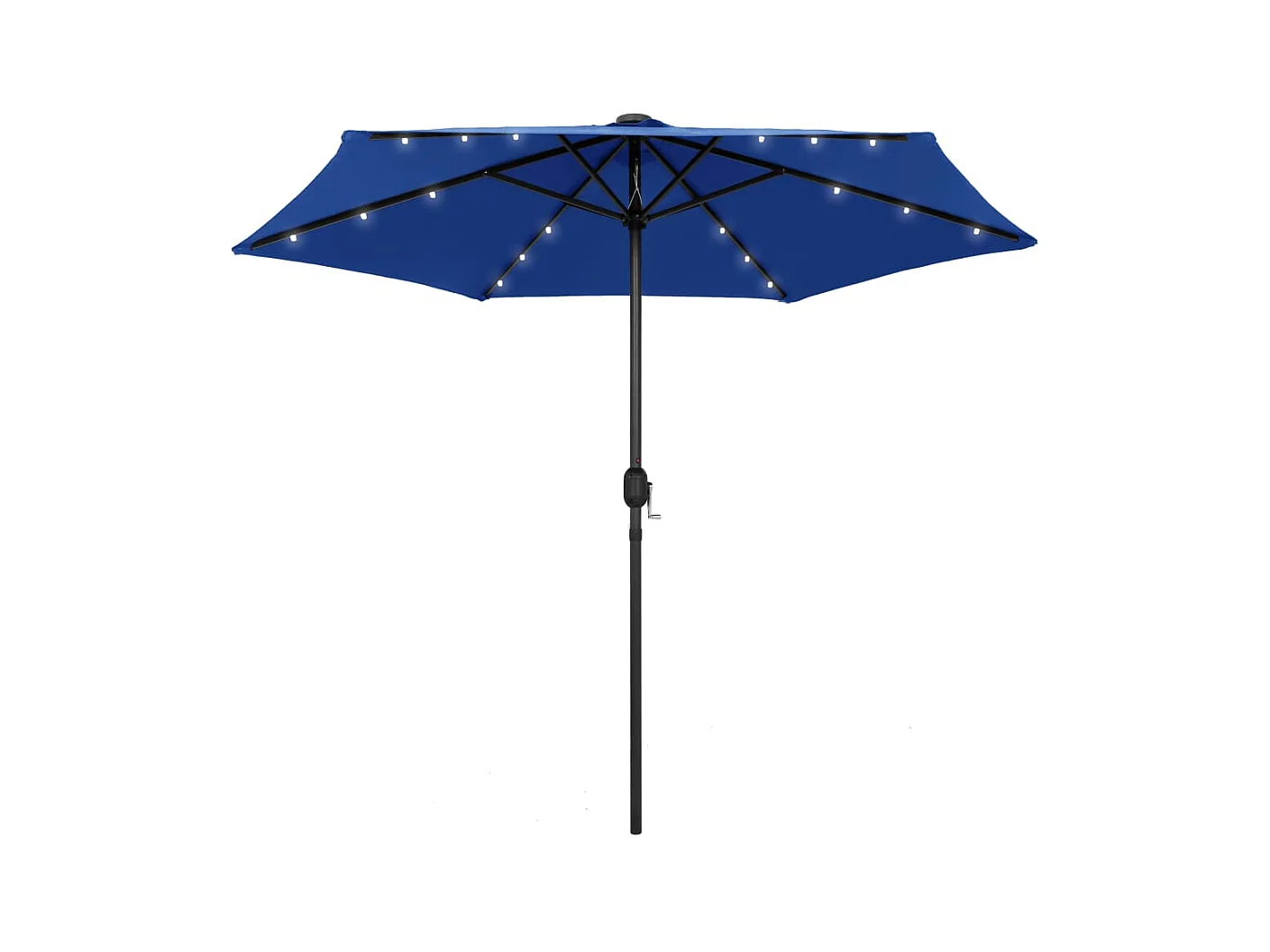 Parasol avec LED et mât en aluminium 270 cm Bleu azuré WVGQ9800