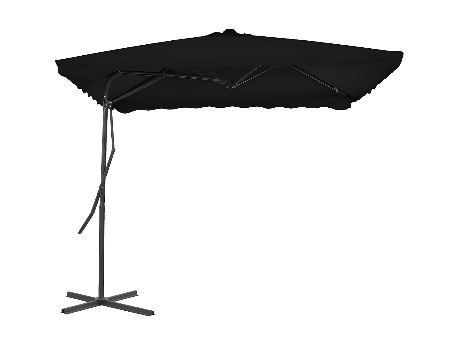 Guarda-sol de exterior c/ poste aço 250x250x230 cm preto PT868949