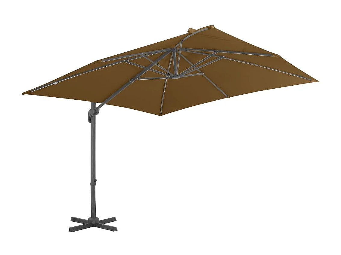 Guarda-sol de exterior com base portátil cinzento-acastanhado PT534395