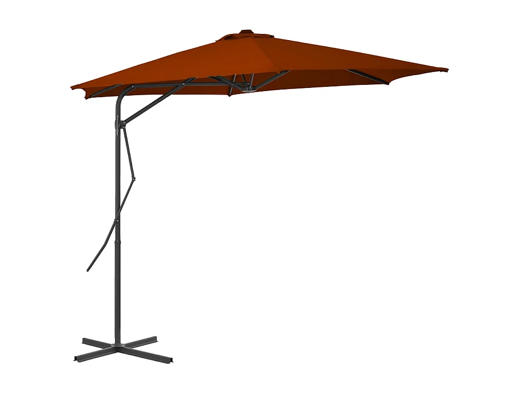 Parasol d'extérieur avec mât en acier Terre cuite 300x230 cm WVGQ8263