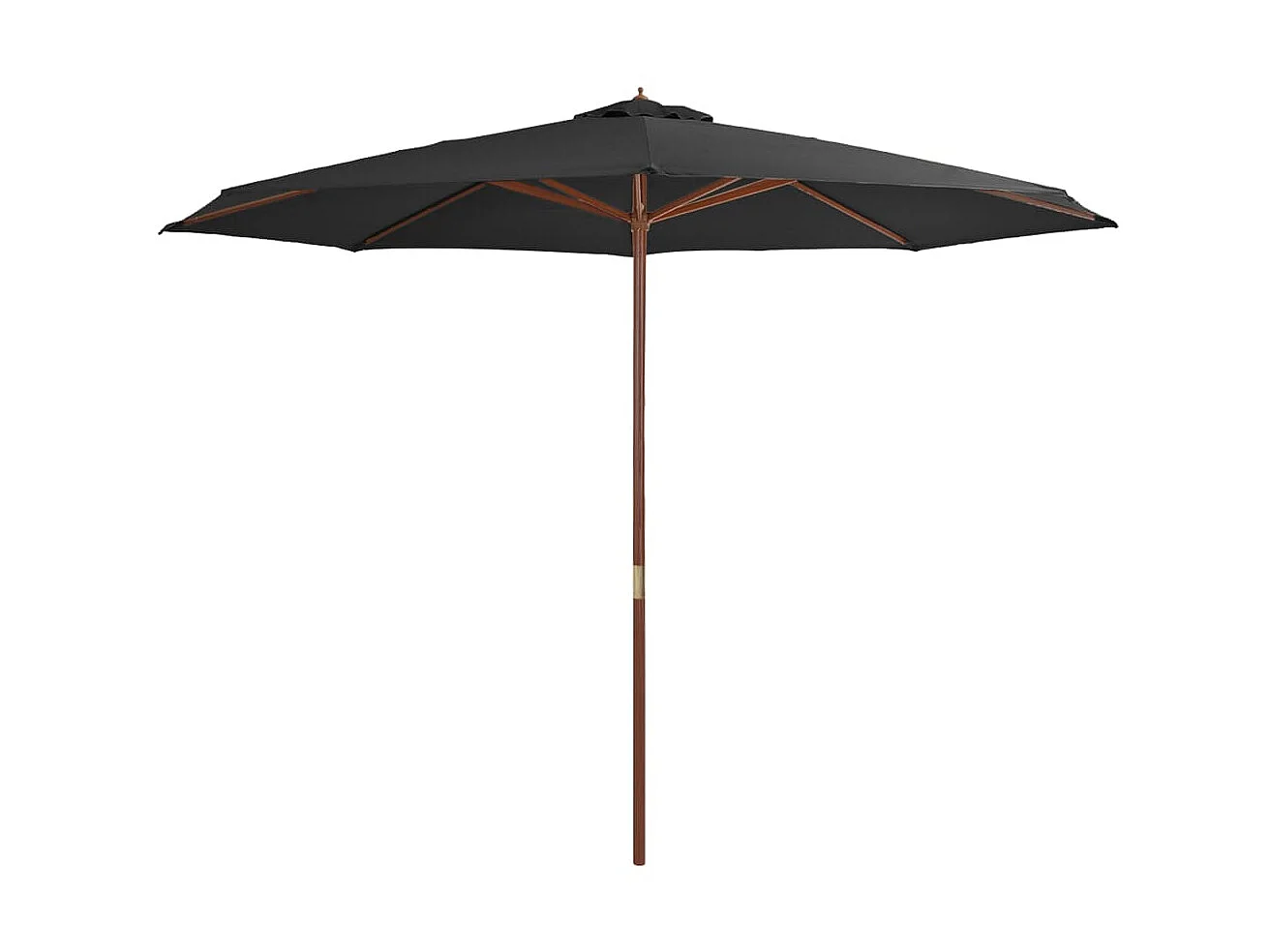 Parasol avec mât en bois 350 cm Anthracite WVGQ8887