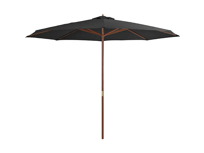 Parasol avec mât en bois 350 cm Anthracite WVGQ8887