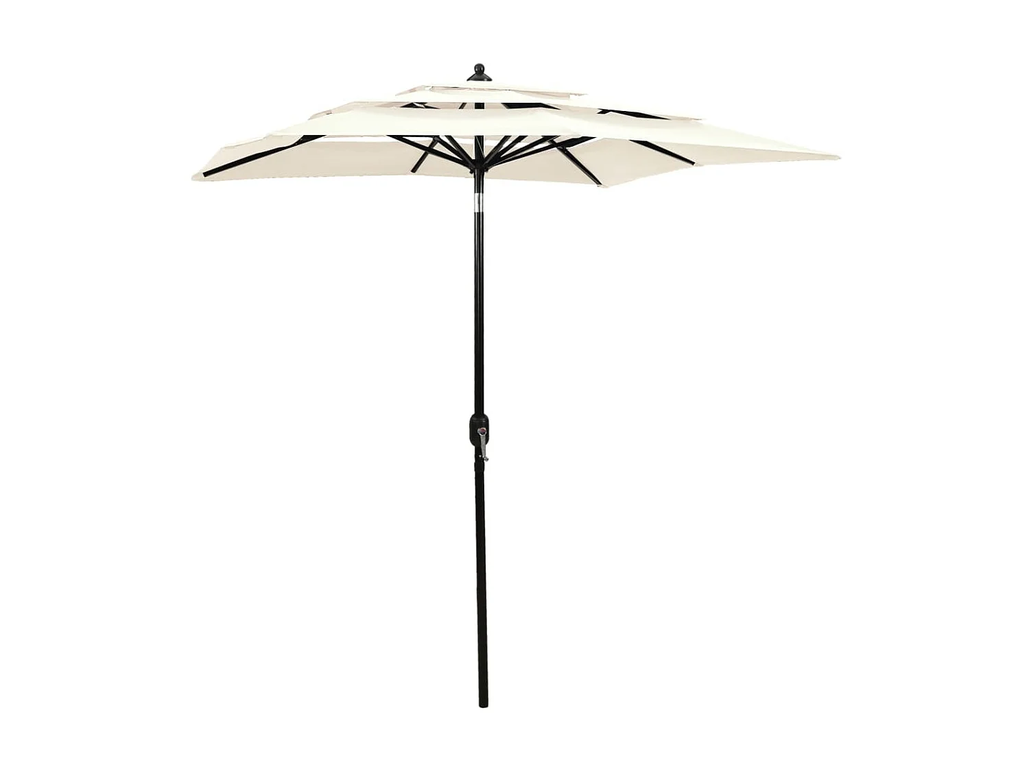 Parasol à 3 niveaux avec mât en aluminium Sable 2x2 m WVGQ5245
