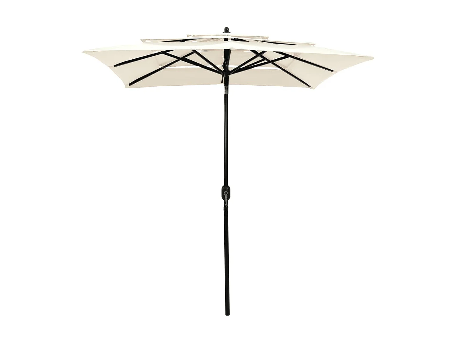 Parasol à 3 niveaux avec mât en aluminium Sable 2x2 m WVGQ5245