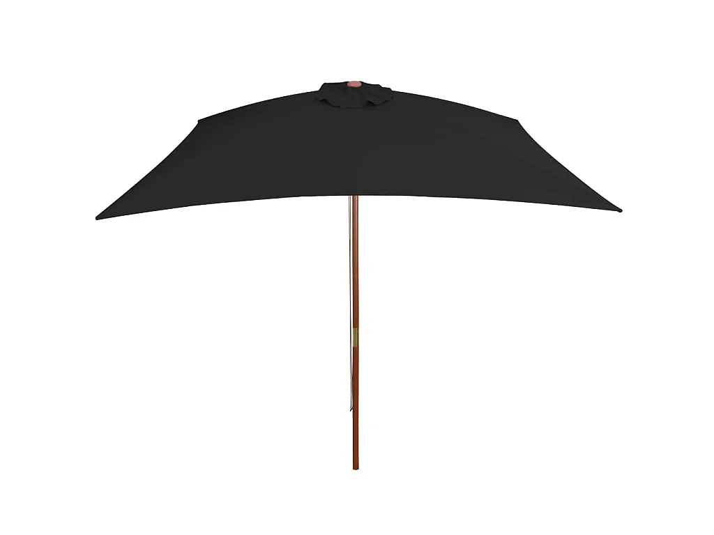Parasol d'extérieur avec mât en bois Noir 200x300 cm WVGQ9284