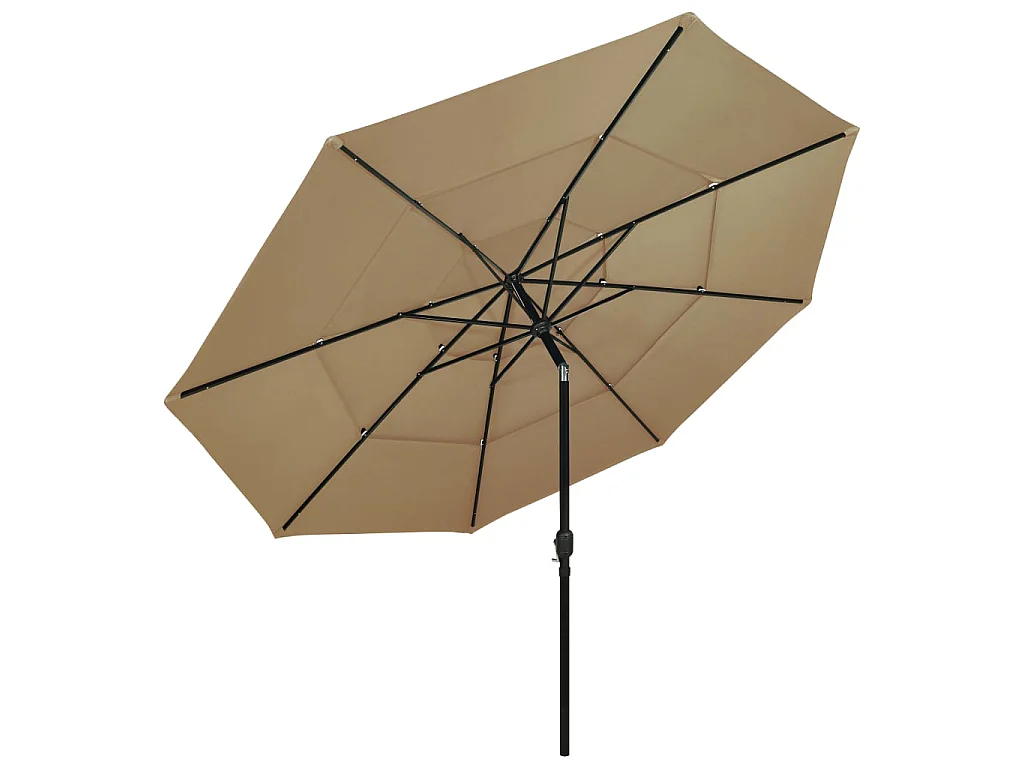 Guarda-sol de 3 camadas c/ poste de alumínio 3,5 m cinza-acast. PT422300