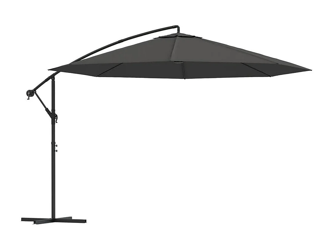 Parasol en porte-à-faux avec poteau Aluminium 350 cm Anthracite WVGQ9586