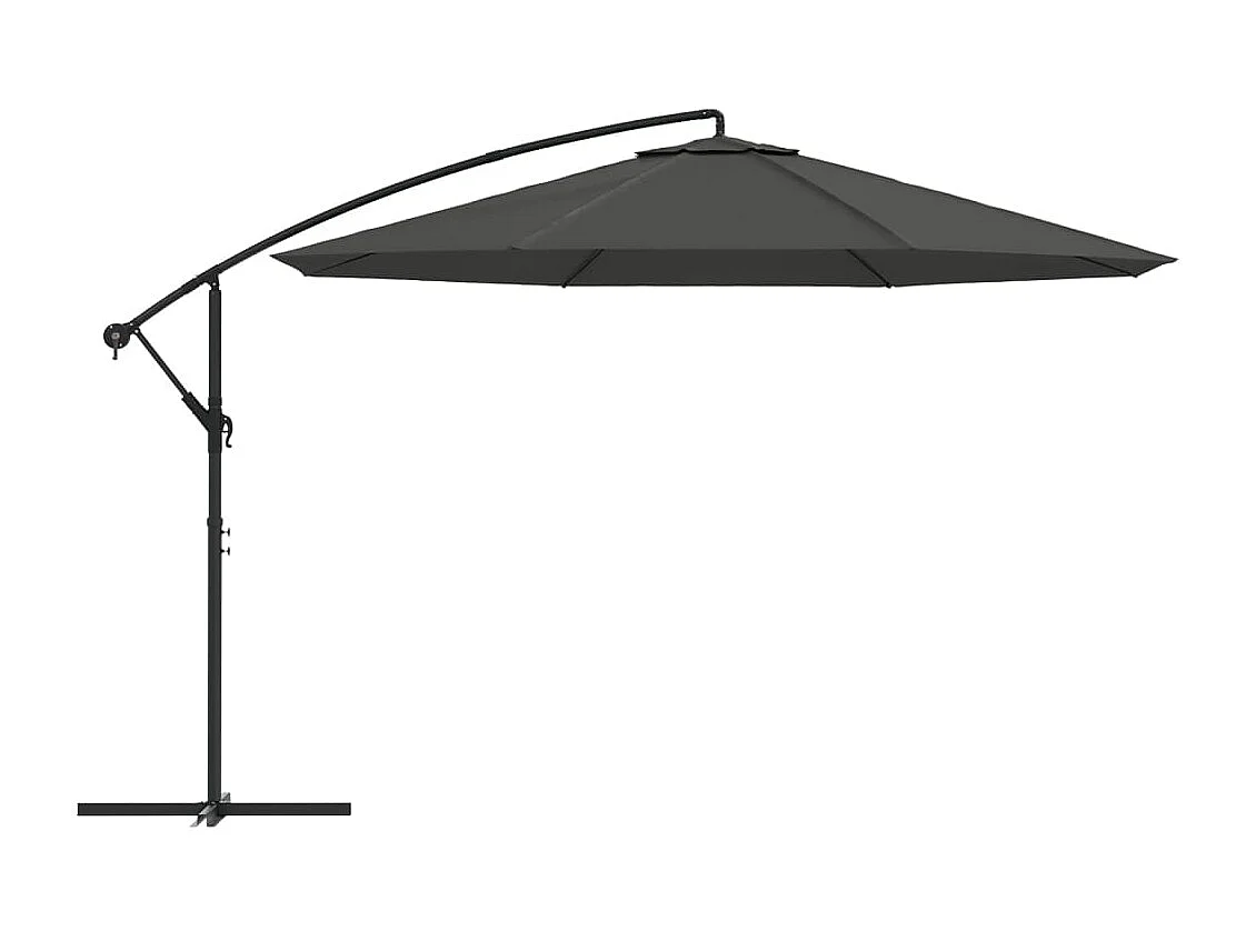Parasol en porte-à-faux avec poteau Aluminium 350 cm Anthracite WVGQ9586