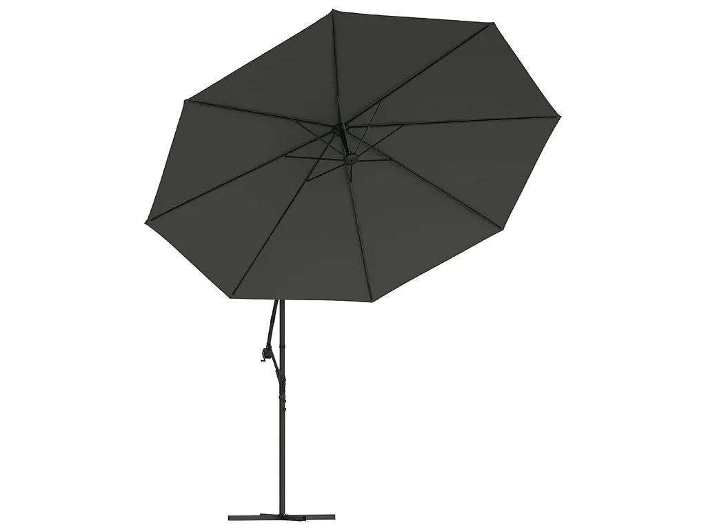 Parasol en porte-à-faux avec poteau Aluminium 350 cm Anthracite WVGQ9586