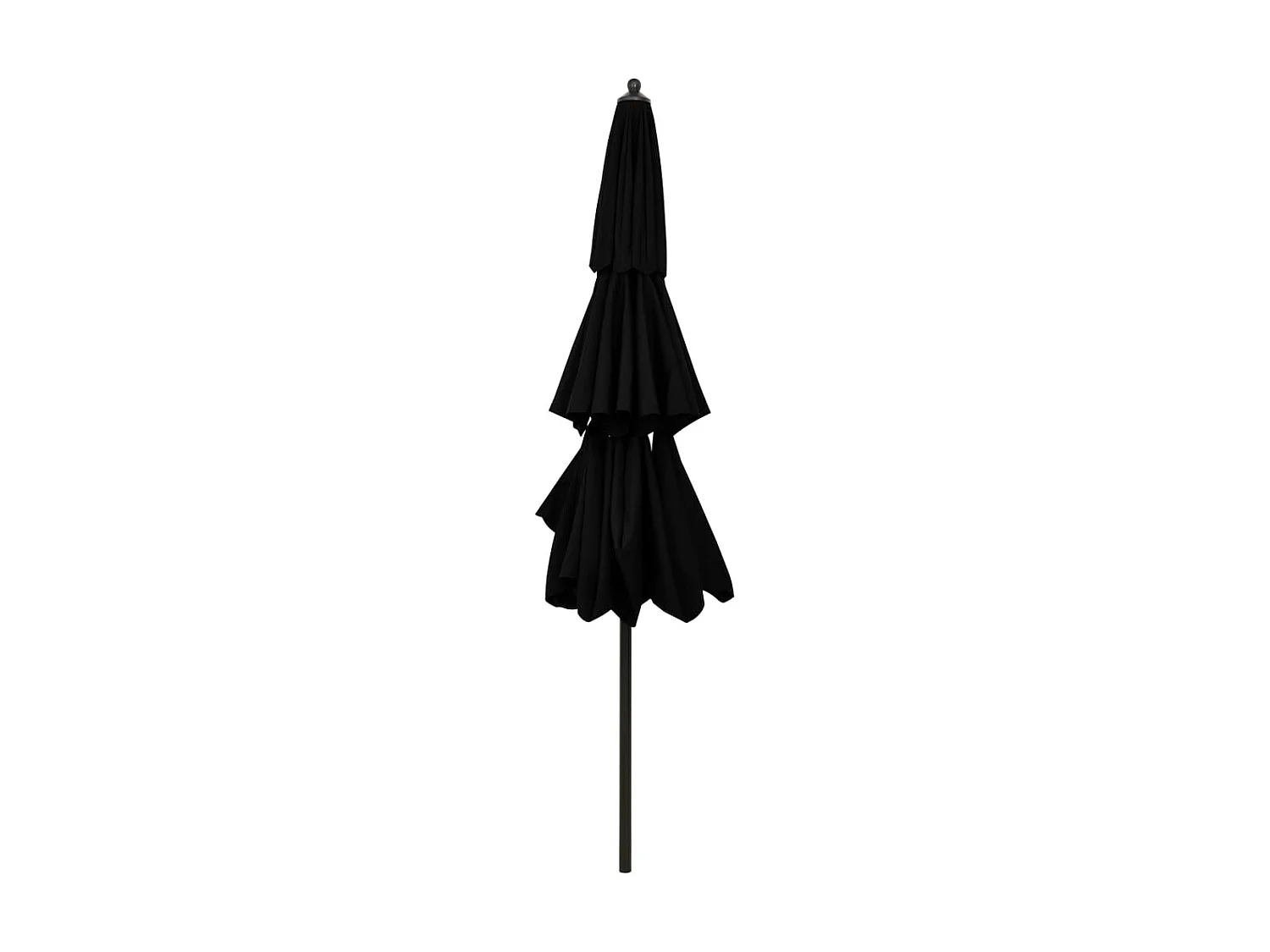 Parasol à 3 niveaux avec mât en aluminium Noir 3 m WVGQ9291