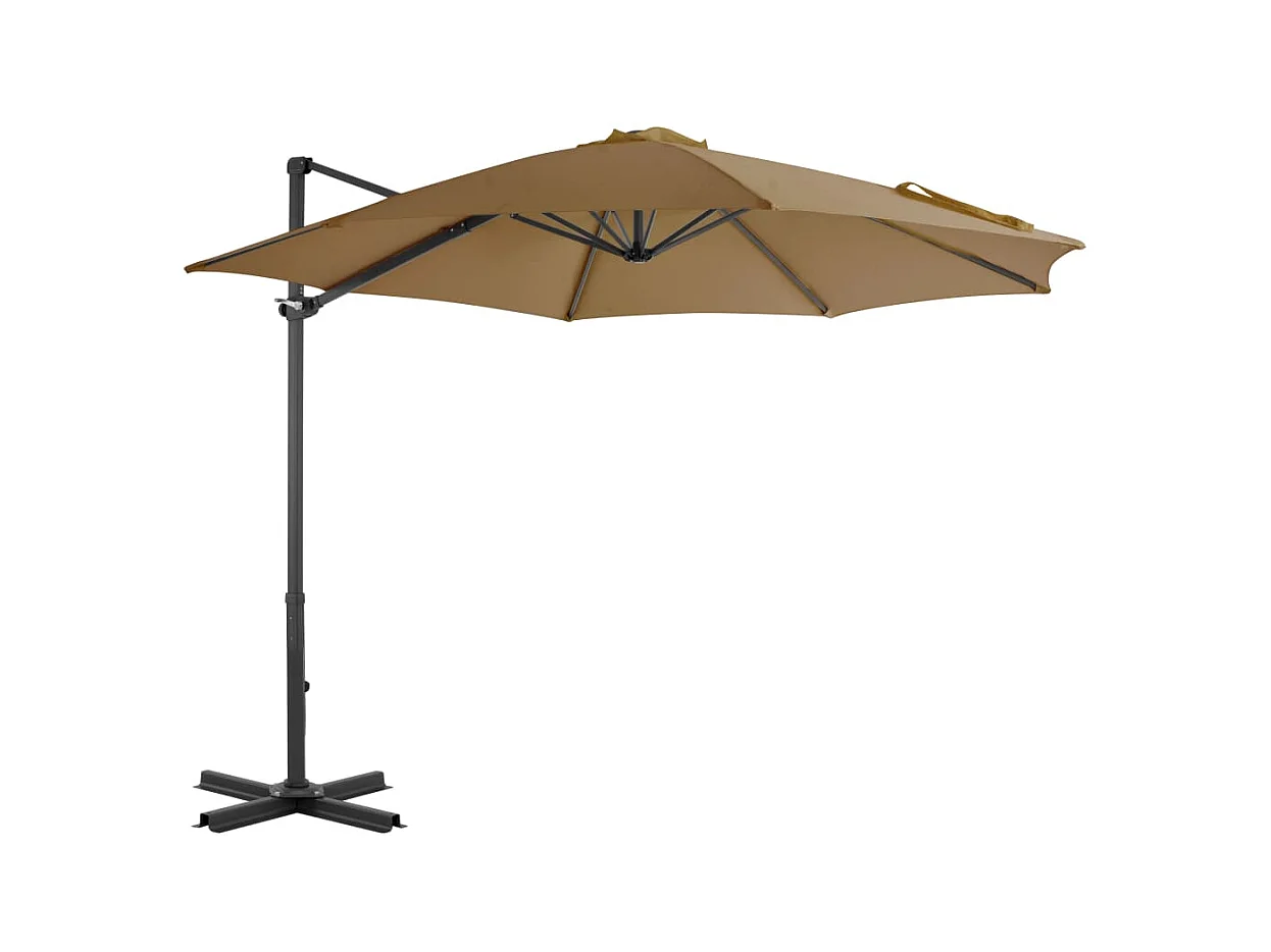 Guarda-sol cantilever mastro alumínio 300 cm cinza-acastanhado PT540050