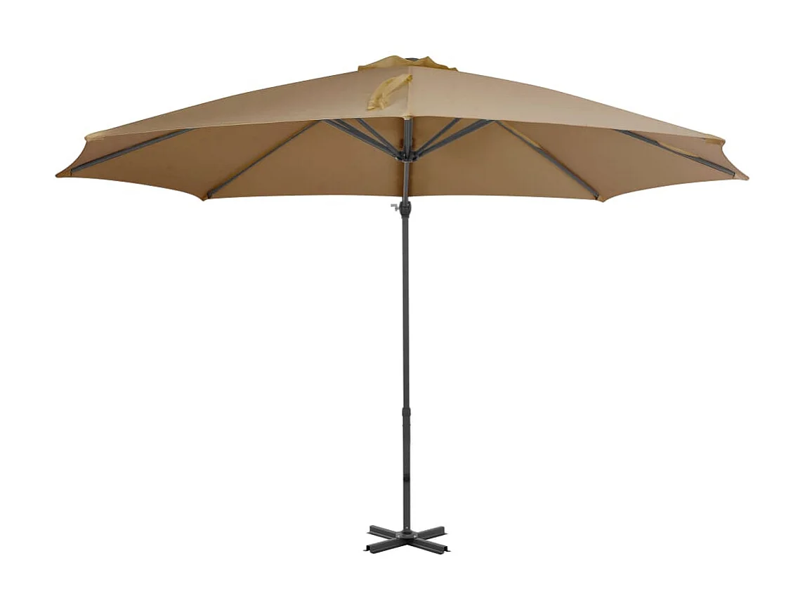 Parasol en porte-à-faux avec poteau en aluminium 300 cm Taupe WVGQ7506
