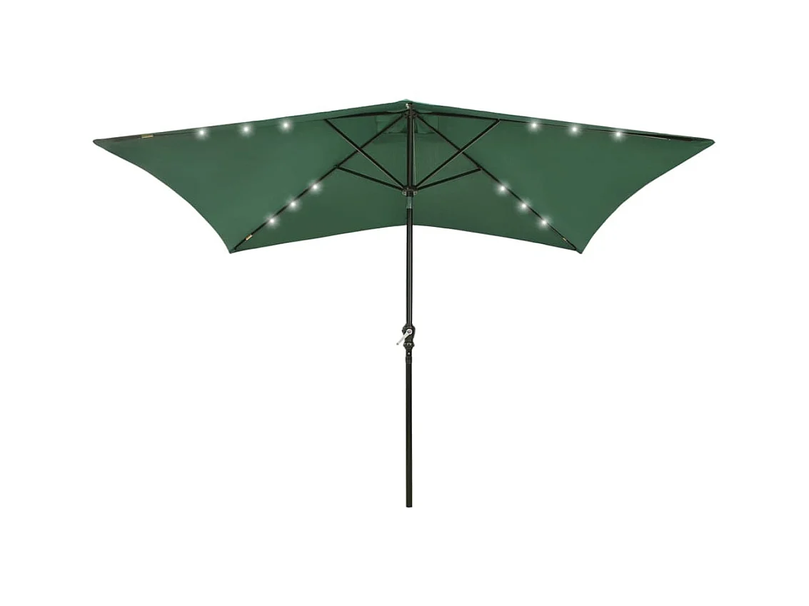 Parasol avec LED et mât en acier Vert 2x3 m WVGQ1088