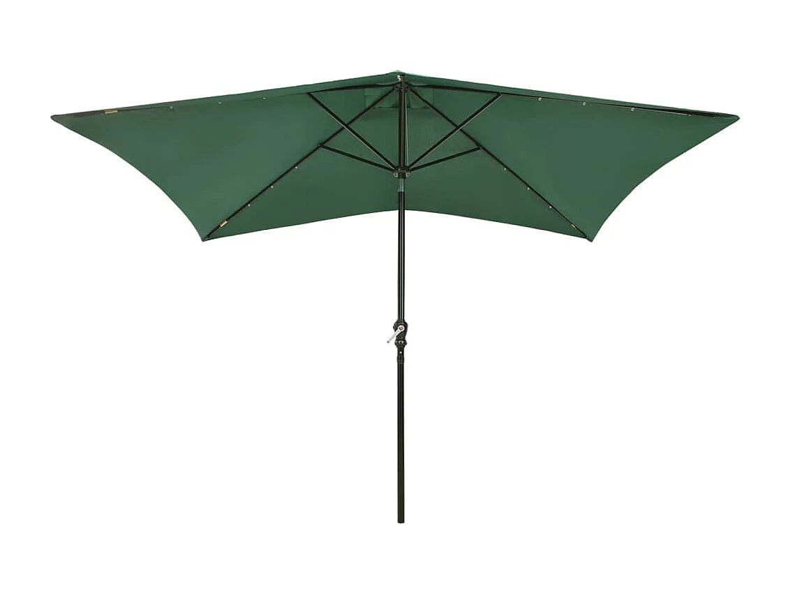 Parasol avec LED et mât en acier Vert 2x3 m WVGQ1088