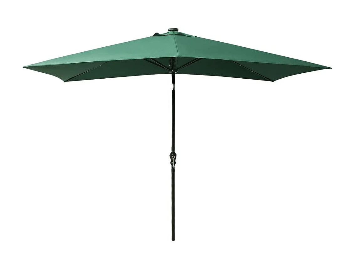 Parasol avec LED et mât en acier Vert 2x3 m WVGQ1088
