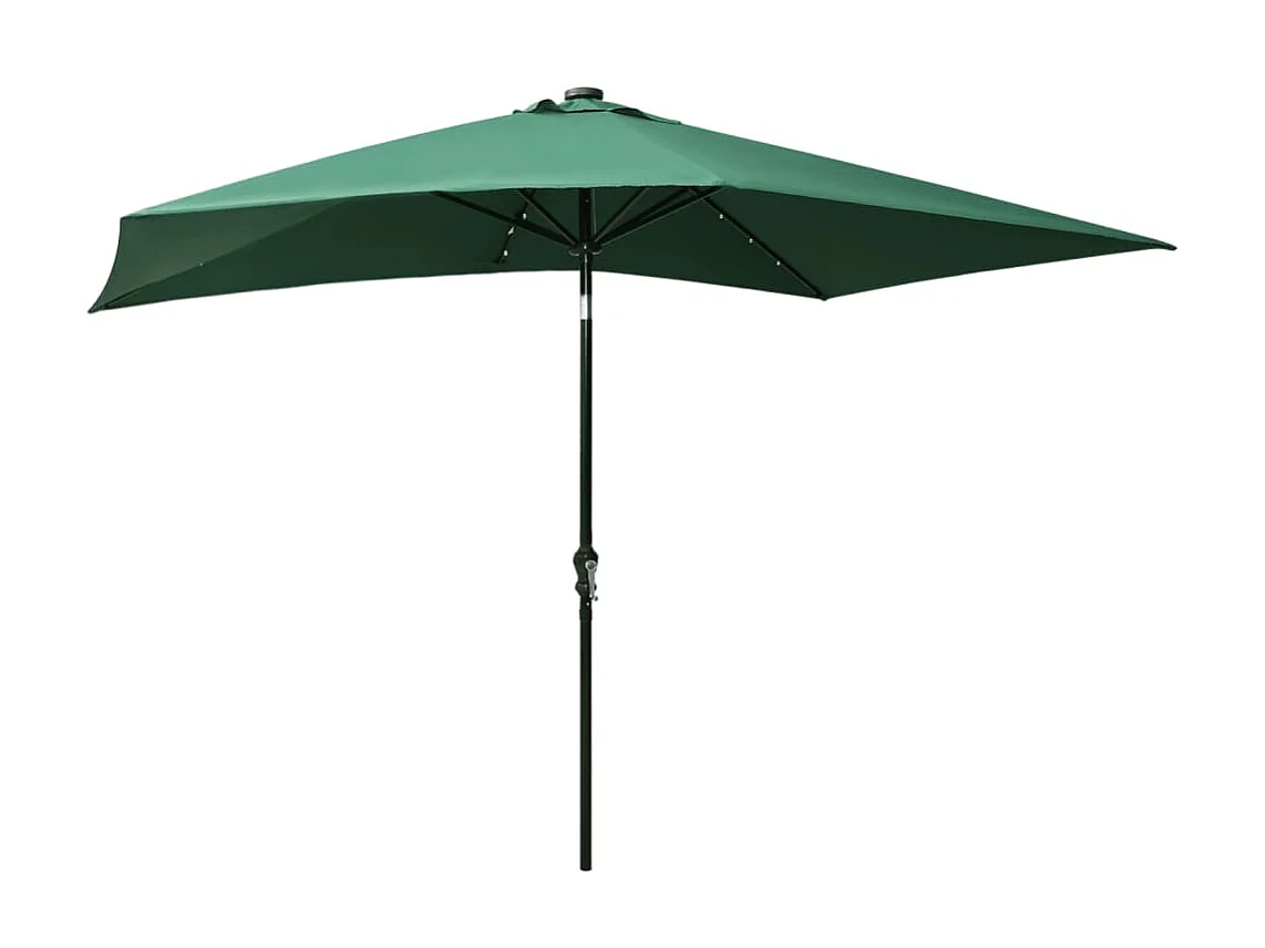 Parasol avec LED et mât en acier Vert 2x3 m WVGQ1088