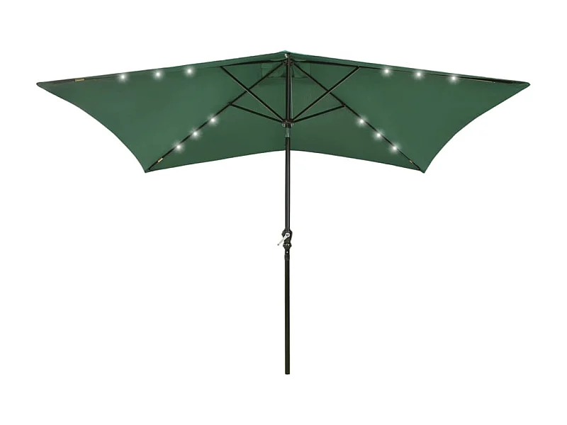 Parasol avec LED et mât en acier Vert 2x3 m WVGQ1088