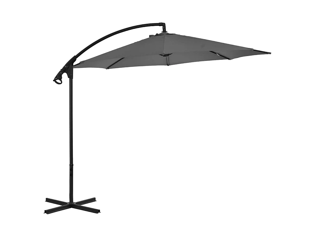 Parasol en porte-à-feux avec poteau Acier 300 cm Anthracite WVGQ7905