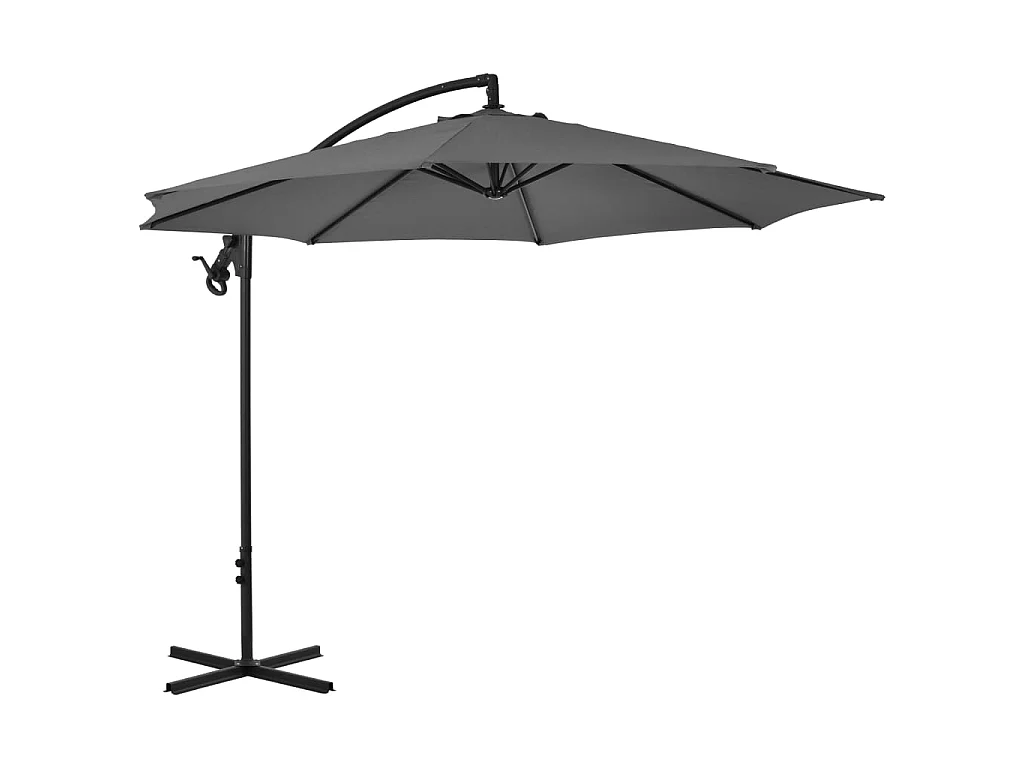 Parasol en porte-à-feux avec poteau Acier 300 cm Anthracite WVGQ7905