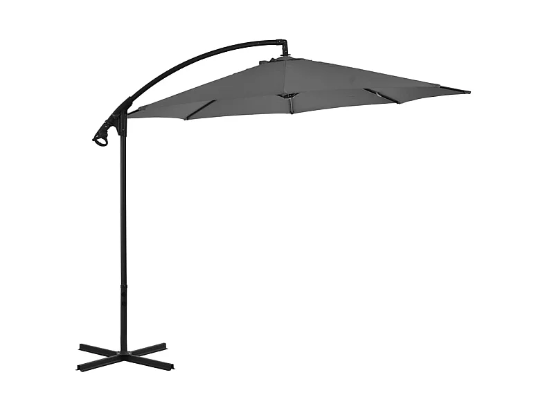 Parasol en porte-à-feux avec poteau Acier 300 cm Anthracite WVGQ7905