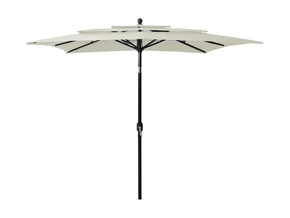 Guarda-sol 3 camadas com poste de alumínio 2,5x2,5 m cor areia PT207581