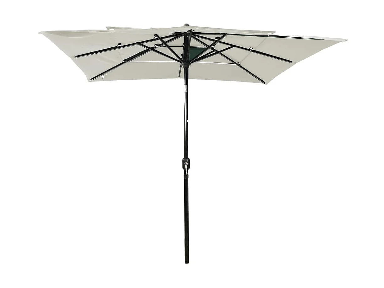 Guarda-sol 3 camadas com poste de alumínio 2,5x2,5 m cor areia PT207581