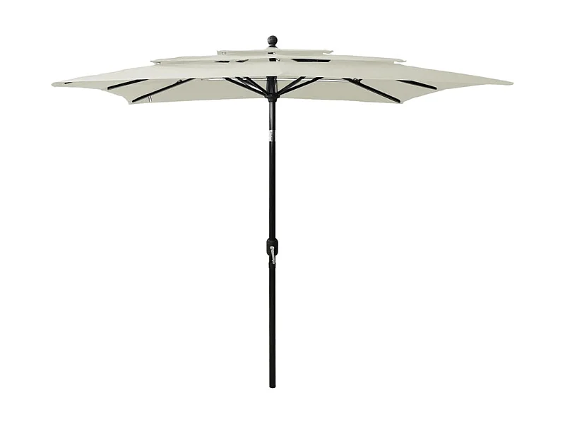 Guarda-sol 3 camadas com poste de alumínio 2,5x2,5 m cor areia PT207581