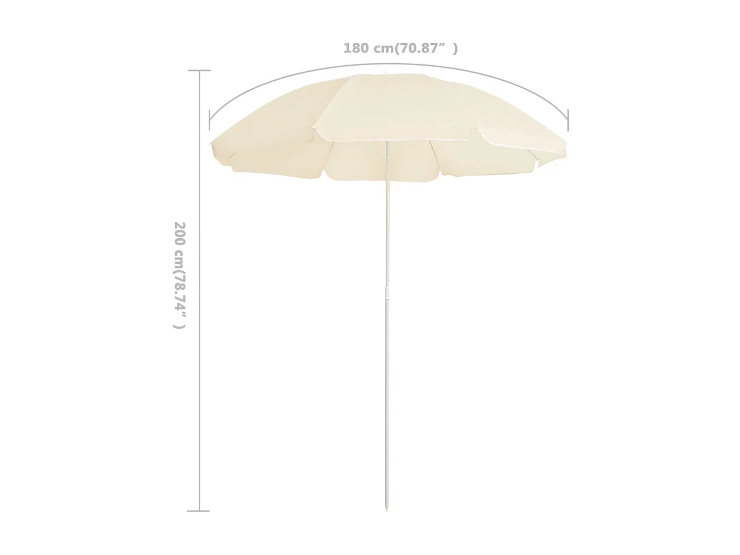 Parasol met stalen paal 180 cm zandkleurig NL104276