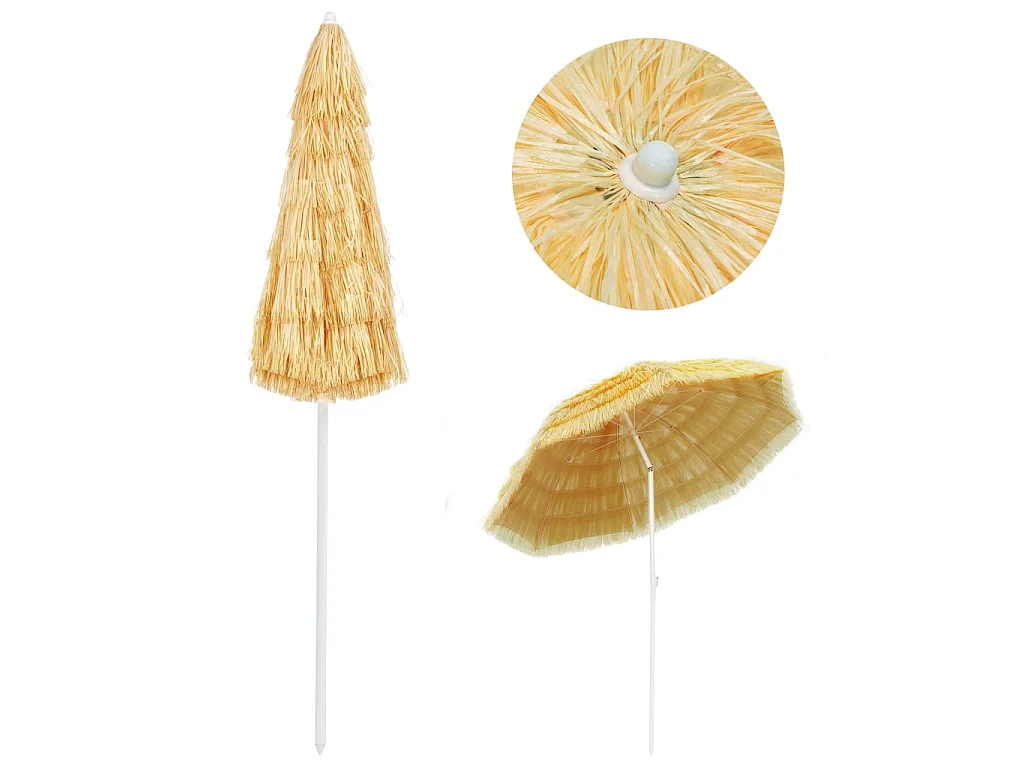 Parasol de plage Naturel 240 cm Style hawaïen  WVGQ7536