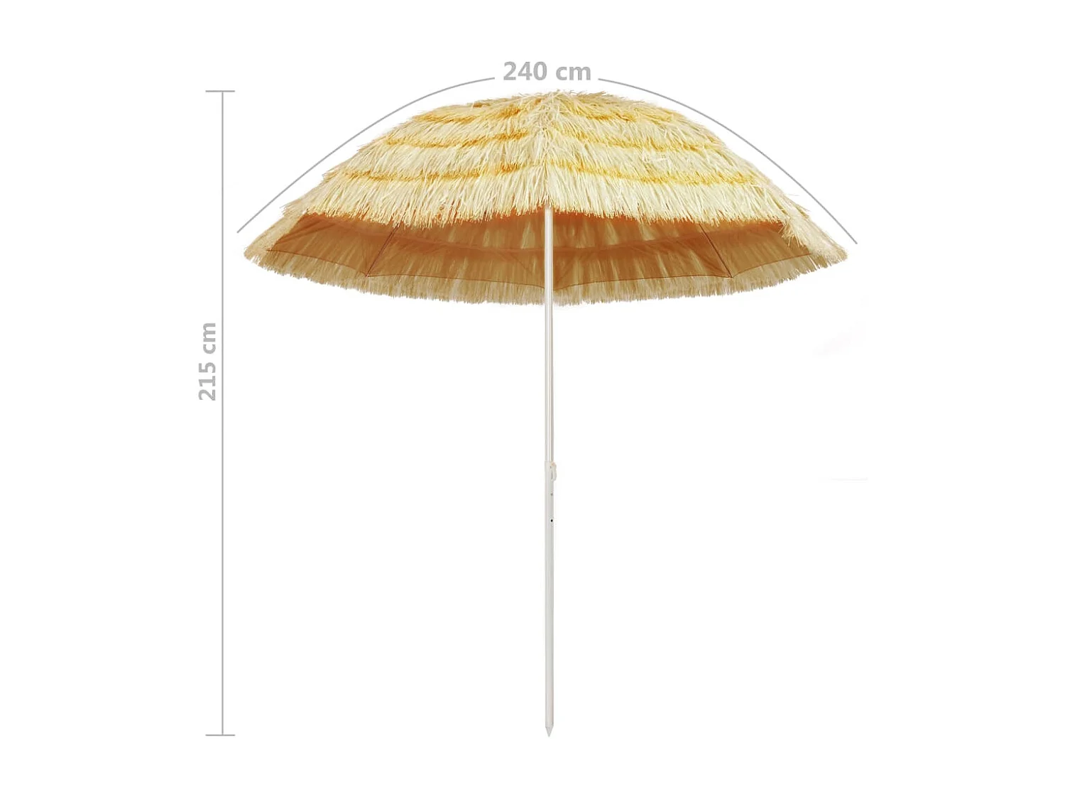 Parasol de plage Naturel 240 cm Style hawaïen  WVGQ7536