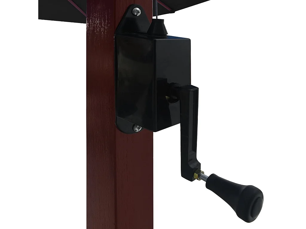 Parasol suspendu avec mât en bois 400x300 cm Noir WVGQ6286