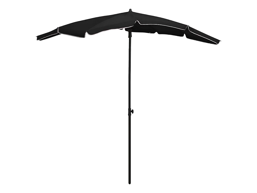 Parasol de jardin avec mât 200x130 cm Noir WVGQ1002