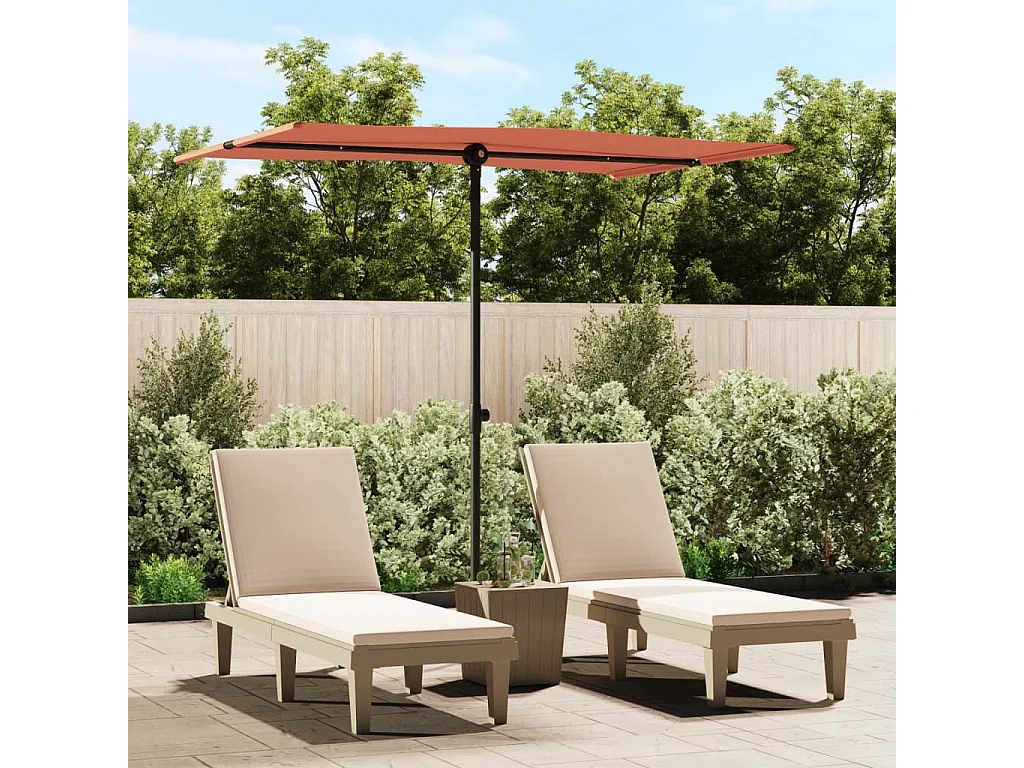 Parasol d'extérieur avec mât en aluminium 2x1,5 m Terre cuite GWE7745