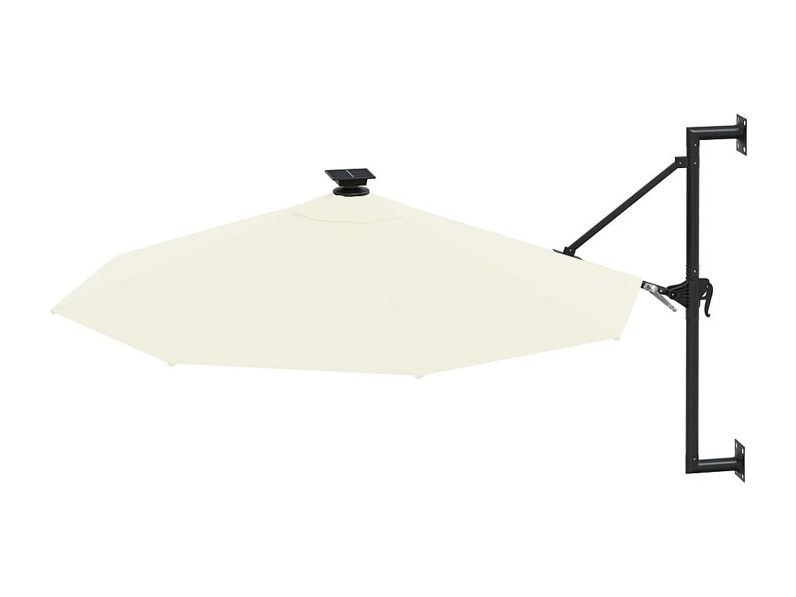 Parasol mural avec mât métallique et LED 300 cm Sable WVGQ7687