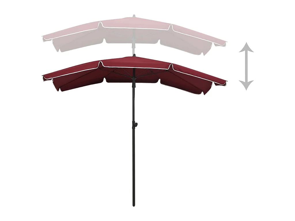 Guarda-sol de jardim com poste 200x130 cm bordô PT519580