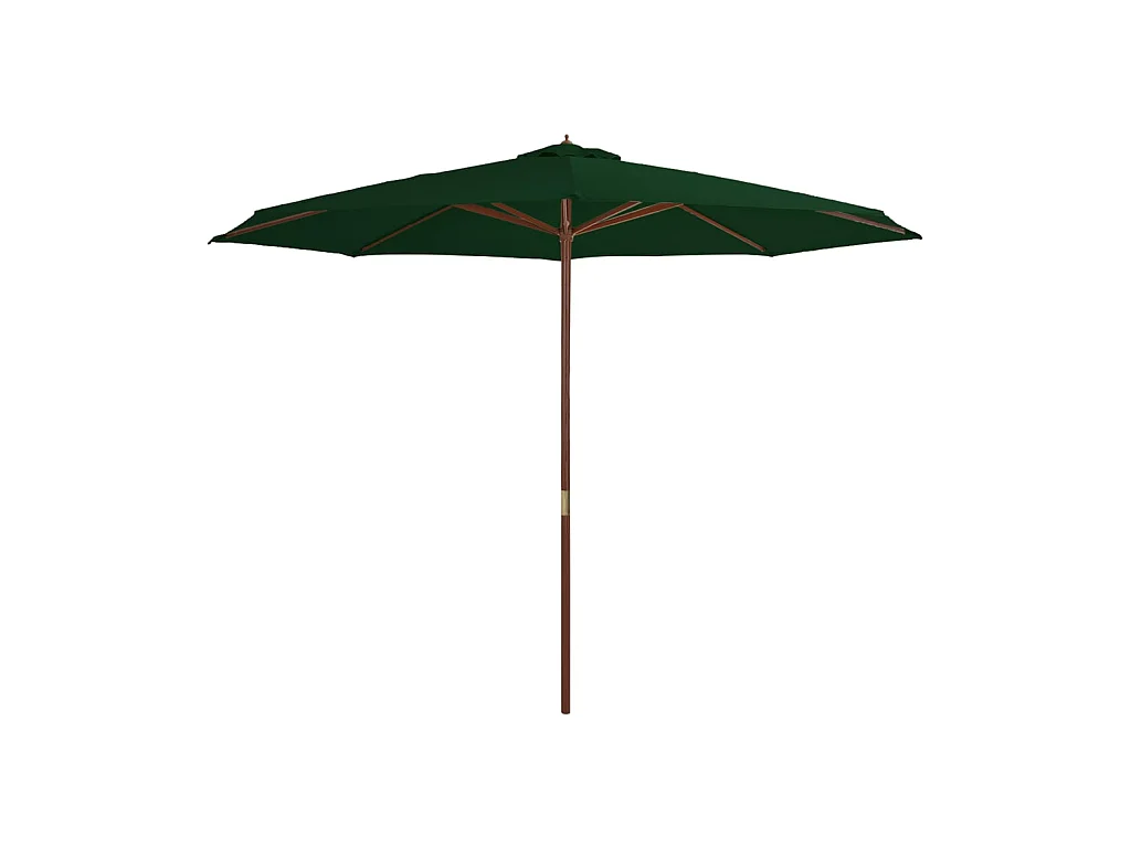Guarda-sol de exterior com poste em madeira 350 cm verde PT220218
