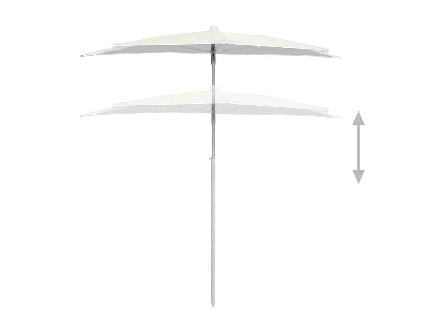 Demi-parasol de jardin avec mât 180x90 cm Sable WVGQ3220