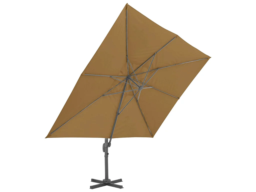 Parasol en porte-à-faux avec mât en aluminium 400x300 cm taupe WVGQ7498